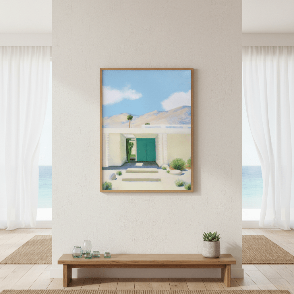 Green Blue Door by Ieva Baklane wall - art - picture - poster