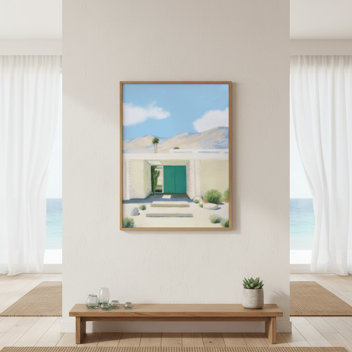 Green Blue Door by Ieva Baklane wall - art - picture - poster