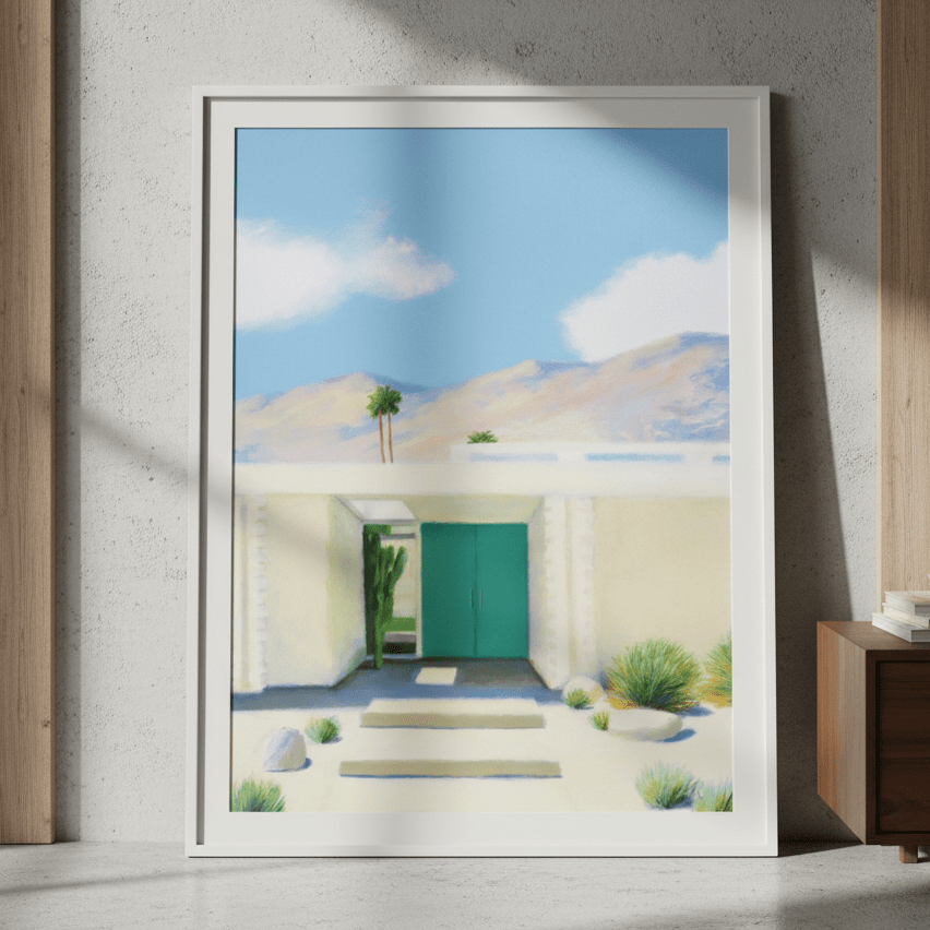 Green Blue Door by Ieva Baklane wall - art - picture - poster