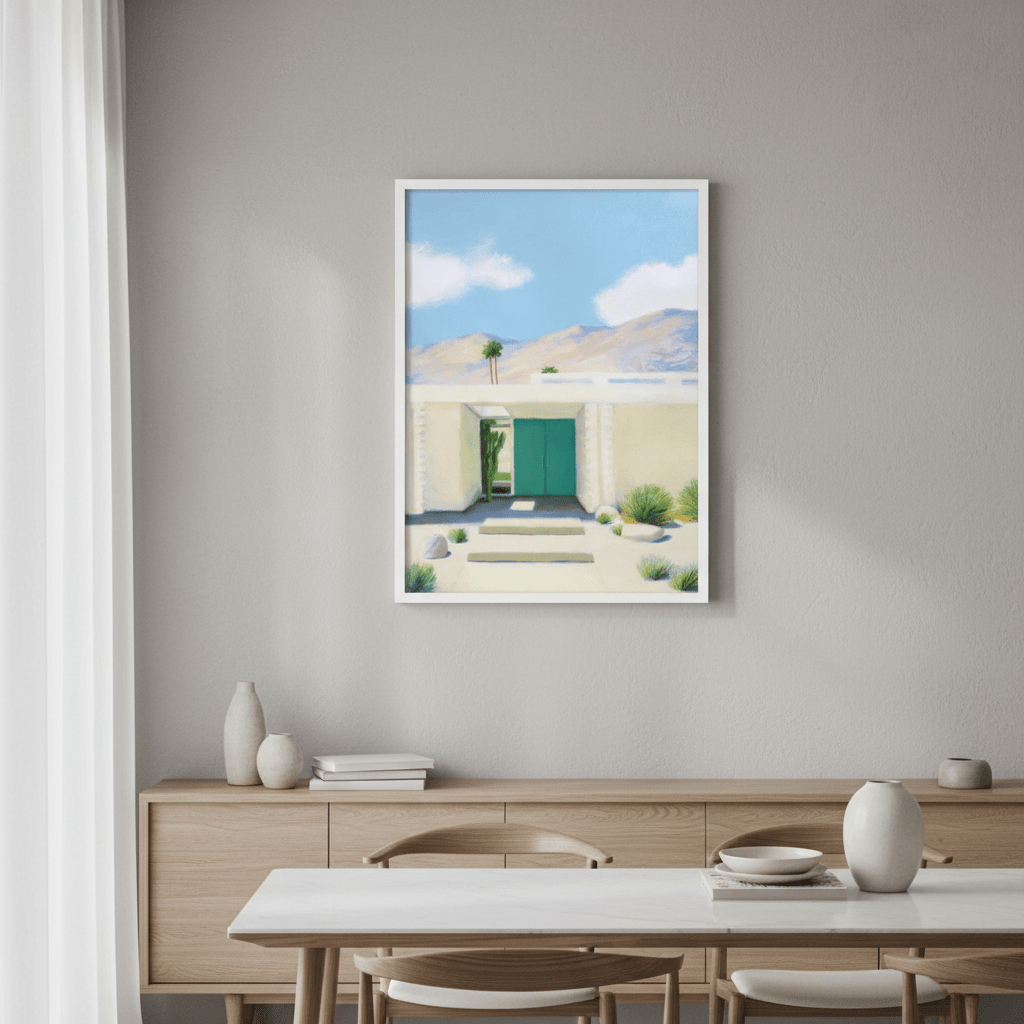 Green Blue Door by Ieva Baklane wall - art - picture - poster