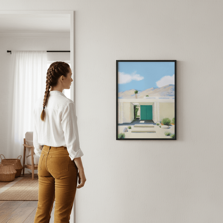Green Blue Door by Ieva Baklane wall - art - picture - poster