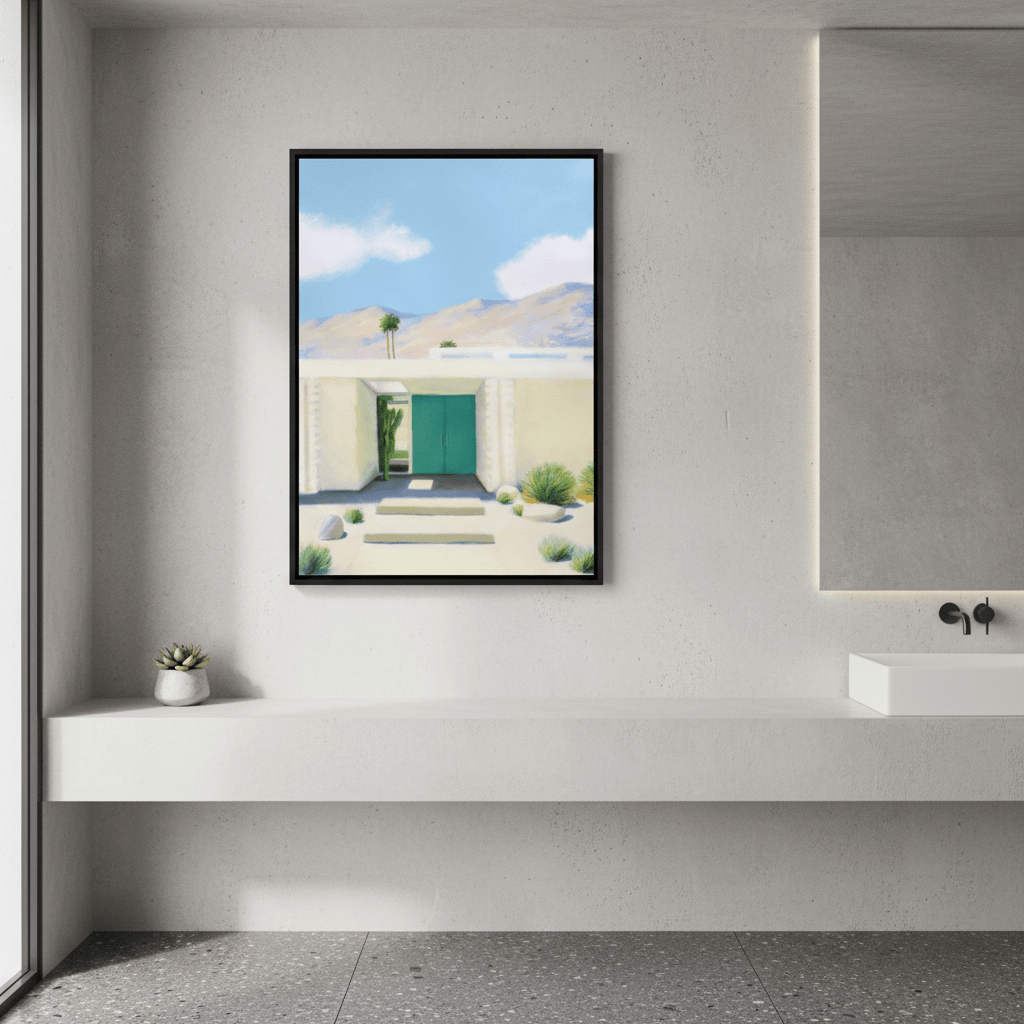 Green Blue Door by Ieva Baklane wall - art - picture - poster