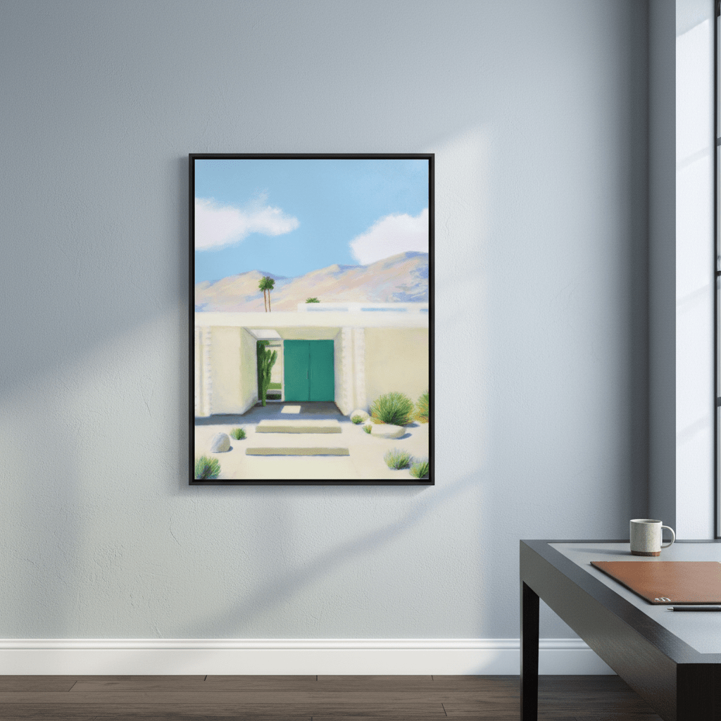 Green Blue Door by Ieva Baklane wall - art - picture - poster
