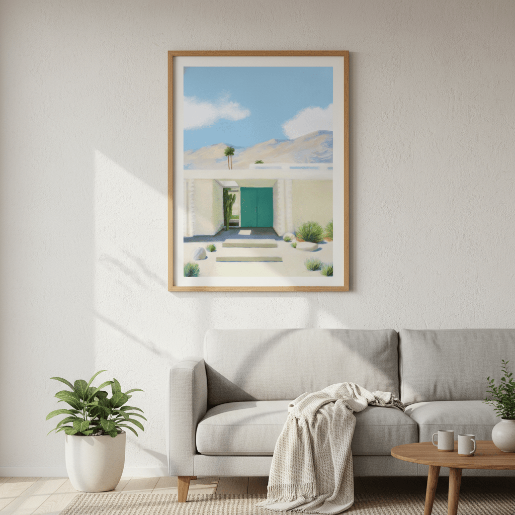 Green Blue Door by Ieva Baklane wall - art - picture - poster