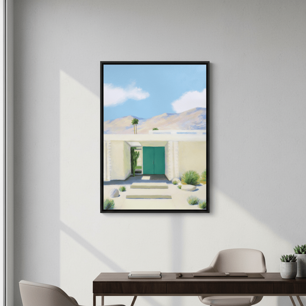 Green Blue Door by Ieva Baklane wall - art - picture - poster