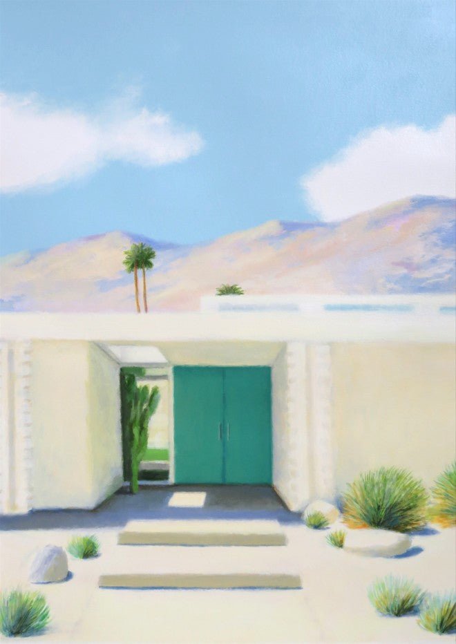 Green Blue Door by Ieva Baklane