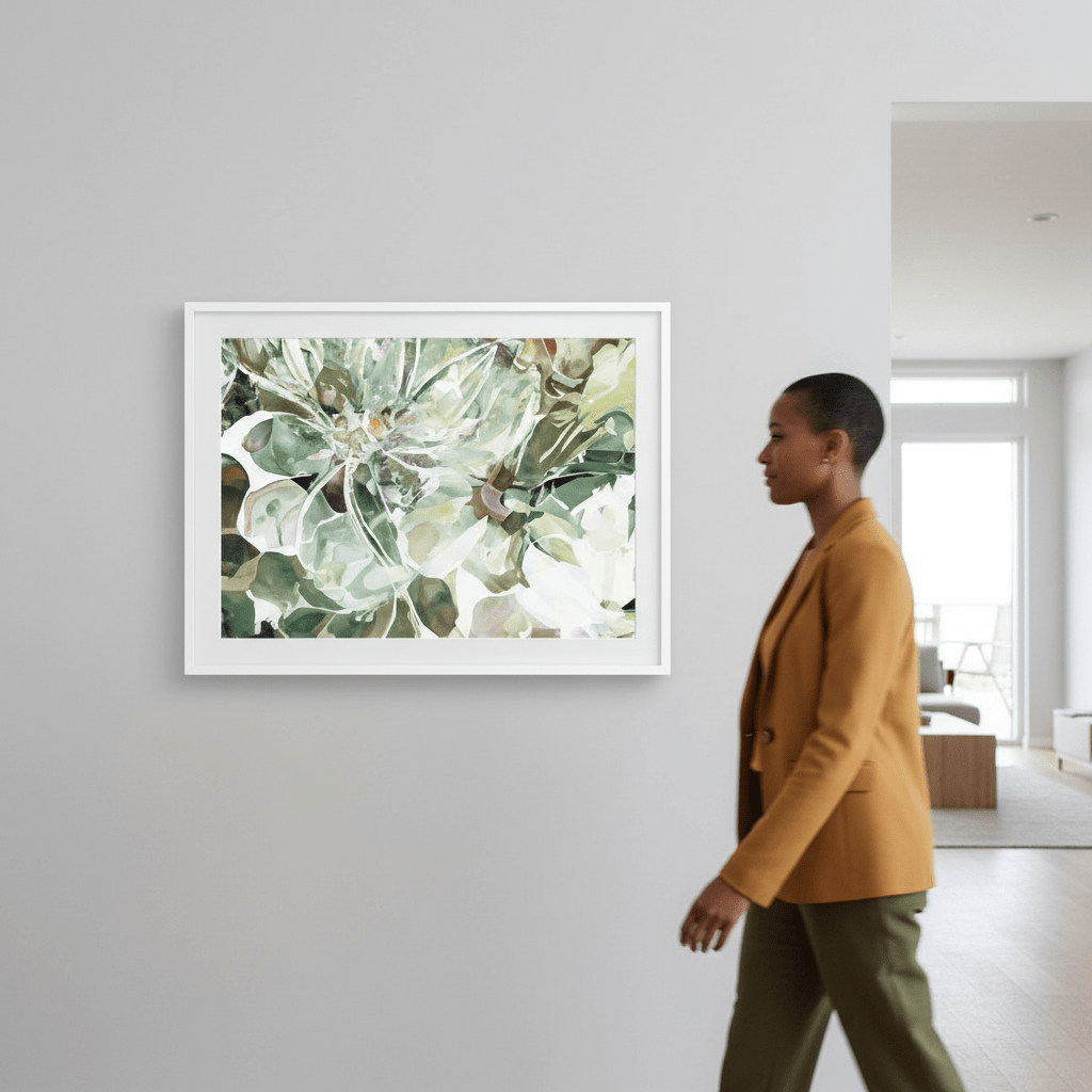 Green Daisy by Deer Muskeeter wall - art - picture - poster