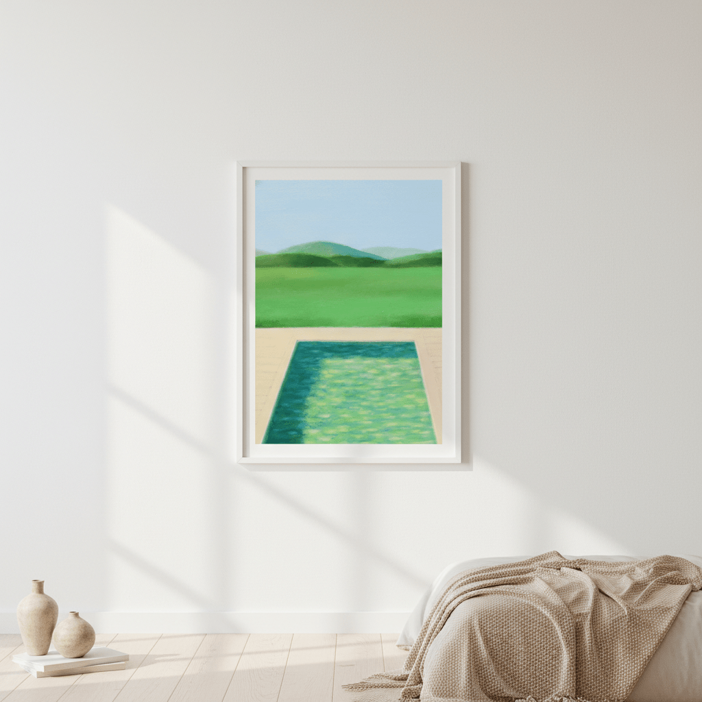 Green Field and Swimming Pool by Ieva Baklane wall - art - picture - poster