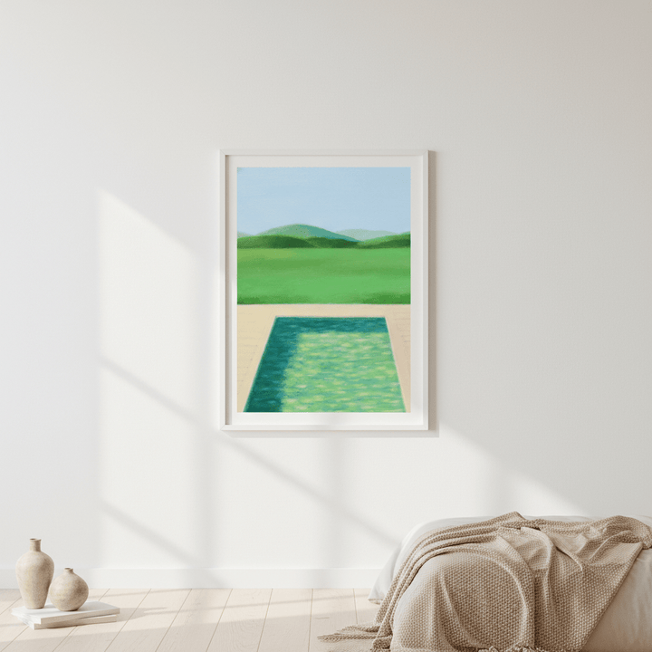 Green Field and Swimming Pool by Ieva Baklane wall - art - picture - poster