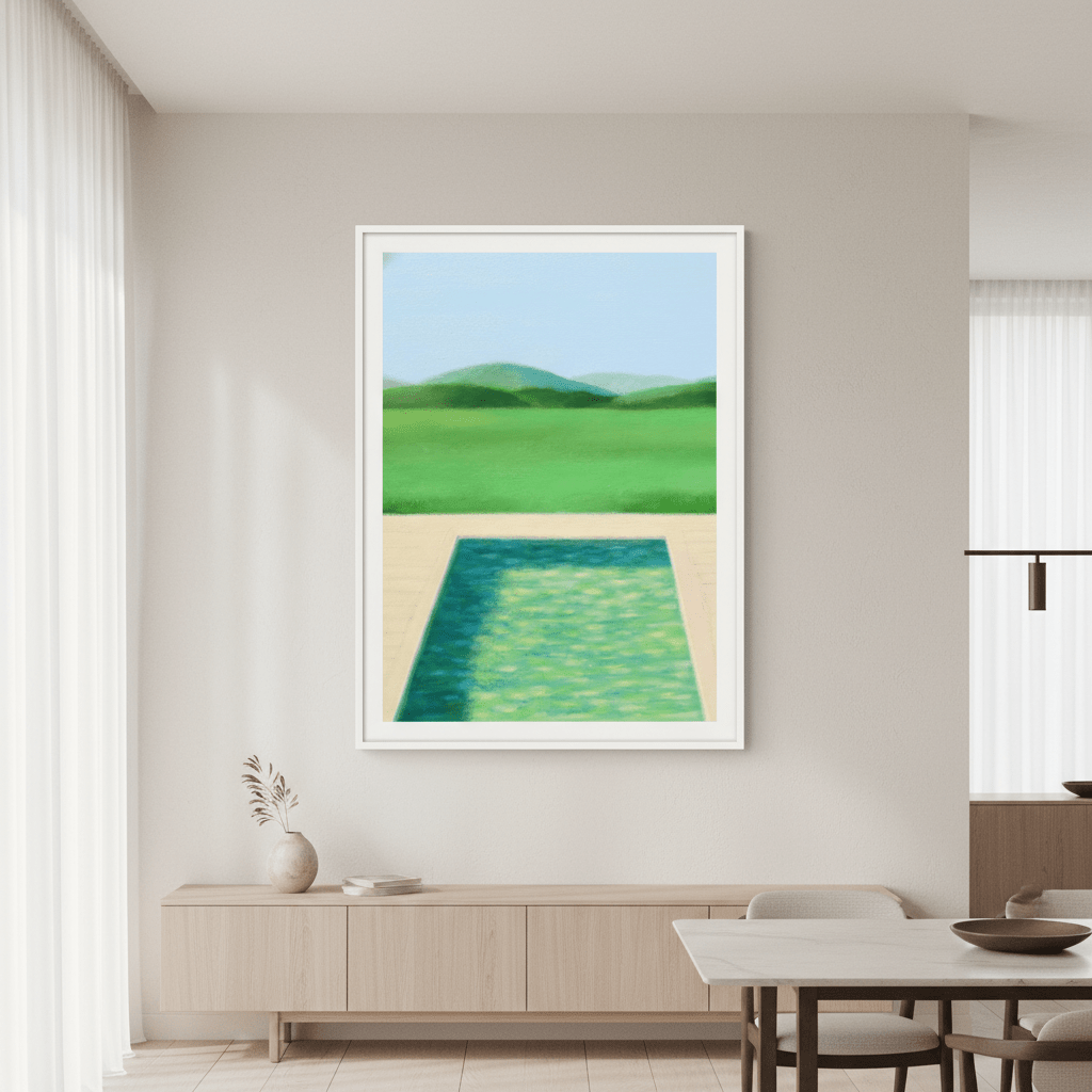 Green Field and Swimming Pool by Ieva Baklane wall - art - picture - poster
