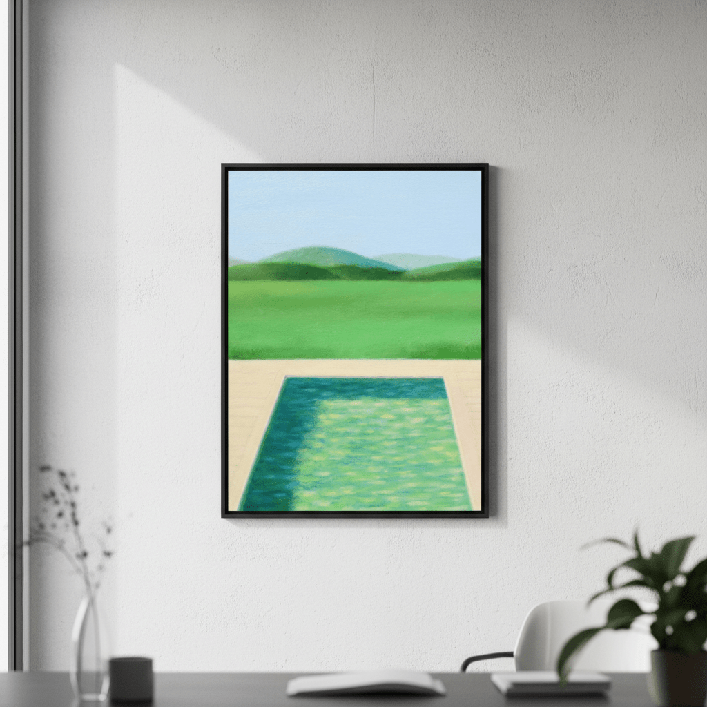 Green Field and Swimming Pool by Ieva Baklane wall - art - picture - poster