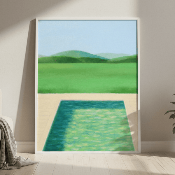 Green Field and Swimming Pool by Ieva Baklane