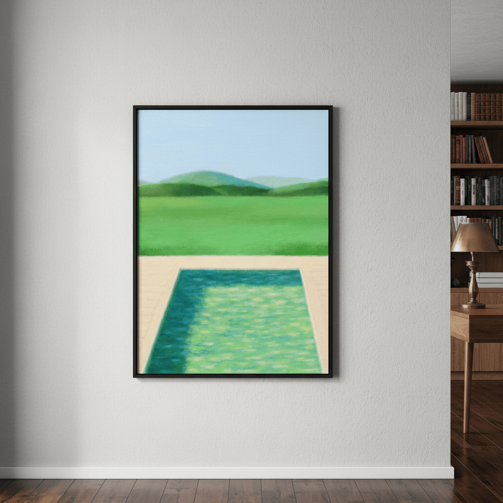 Green Field and Swimming Pool by Ieva Baklane wall - art - picture - poster