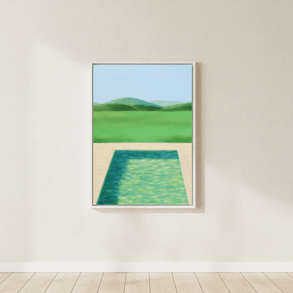 Green Field and Swimming Pool by Ieva Baklane wall - art - picture - poster