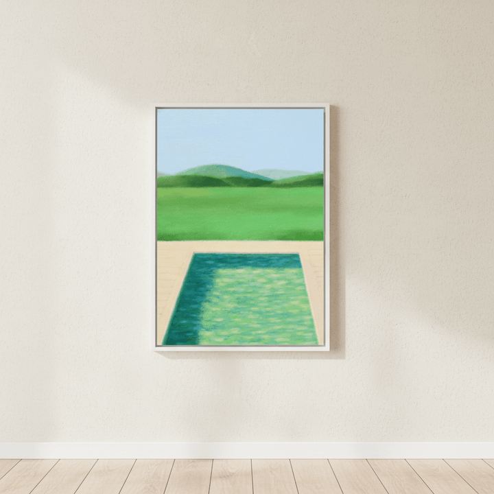 Green Field and Swimming Pool by Ieva Baklane wall - art - picture - poster