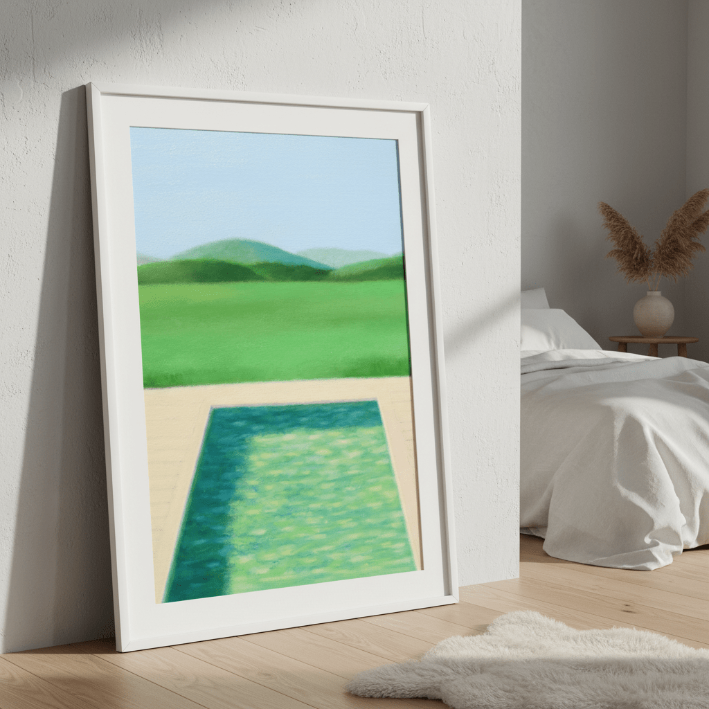 Green Field and Swimming Pool by Ieva Baklane wall - art - picture - poster
