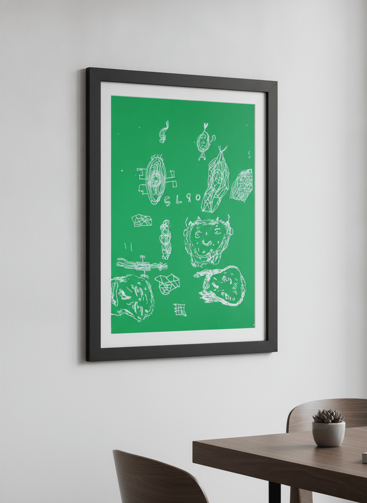 Contemporary wall art featured in a bright modern office workspace