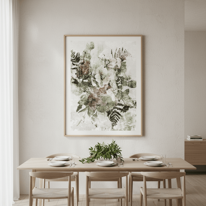 Green Grunge Floral by Deer Muskeeter wall - art - picture - poster