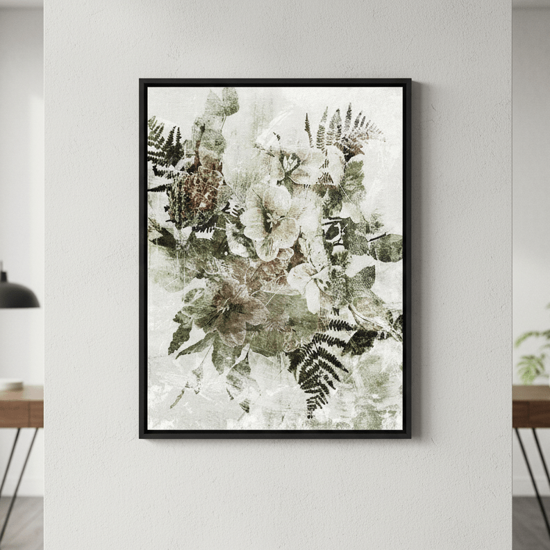 Green Grunge Floral by Deer Muskeeter wall - art - picture - poster