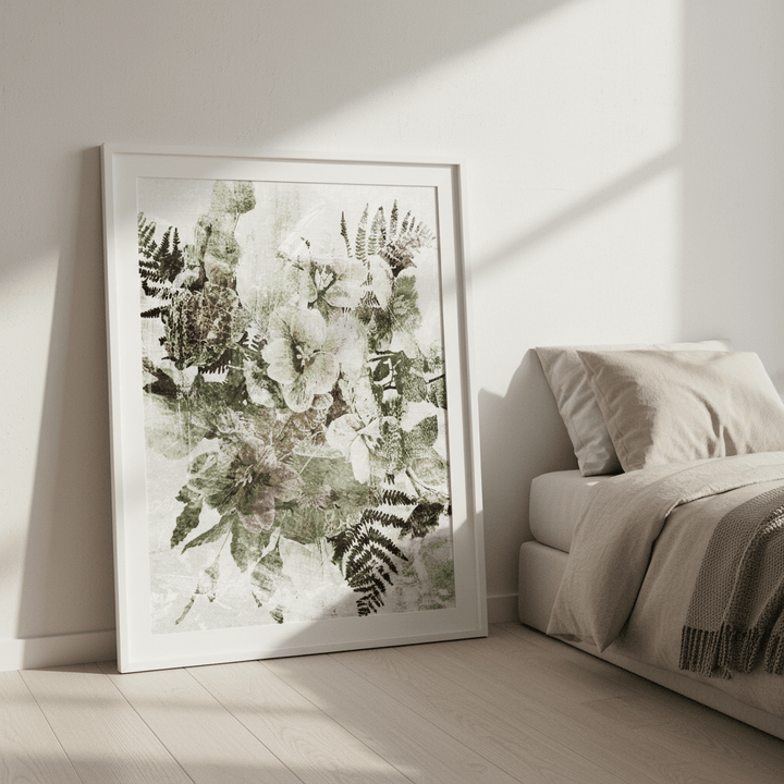 Green Grunge Floral by Deer Muskeeter wall - art - picture - poster