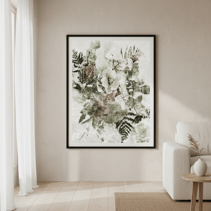 Green Grunge Floral by Deer Muskeeter wall - art - picture - poster