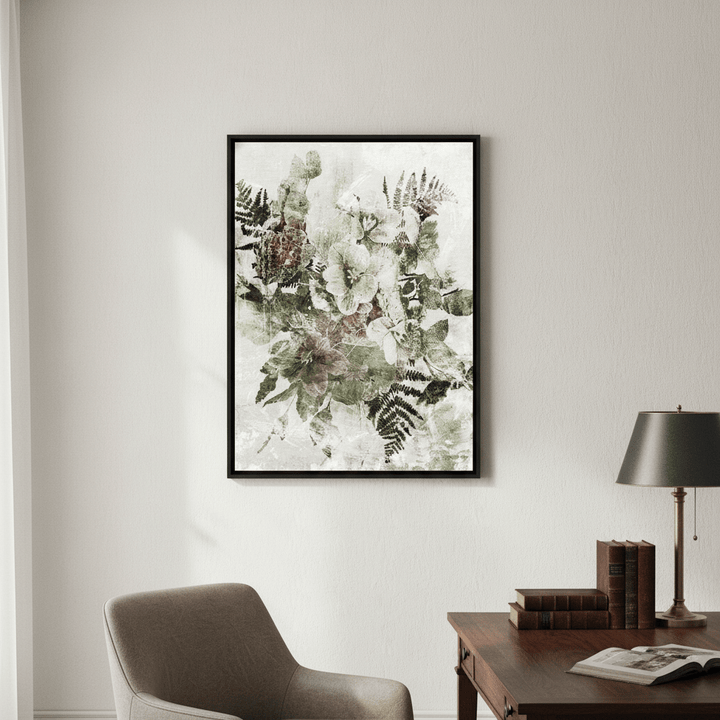 Green Grunge Floral by Deer Muskeeter wall - art - picture - poster