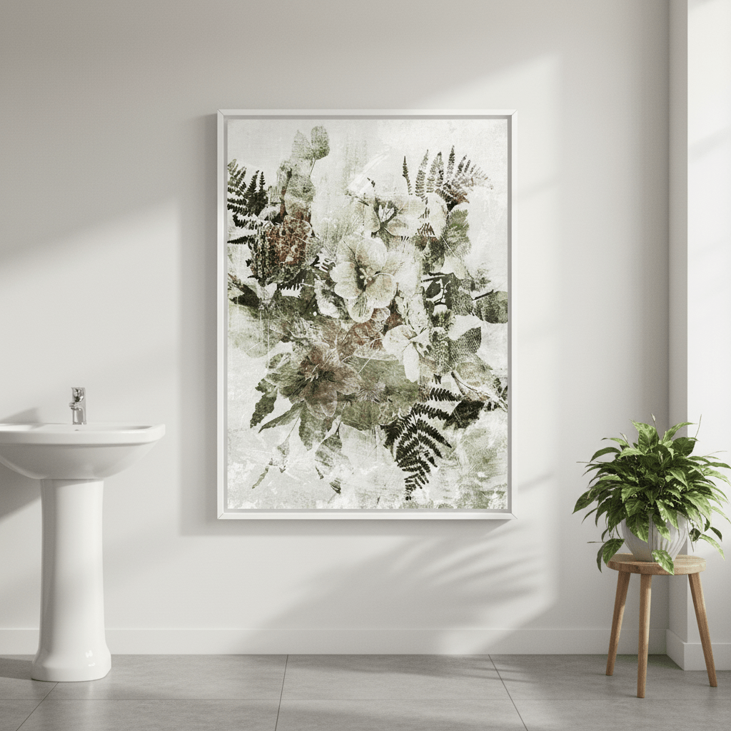 Green Grunge Floral by Deer Muskeeter wall - art - picture - poster