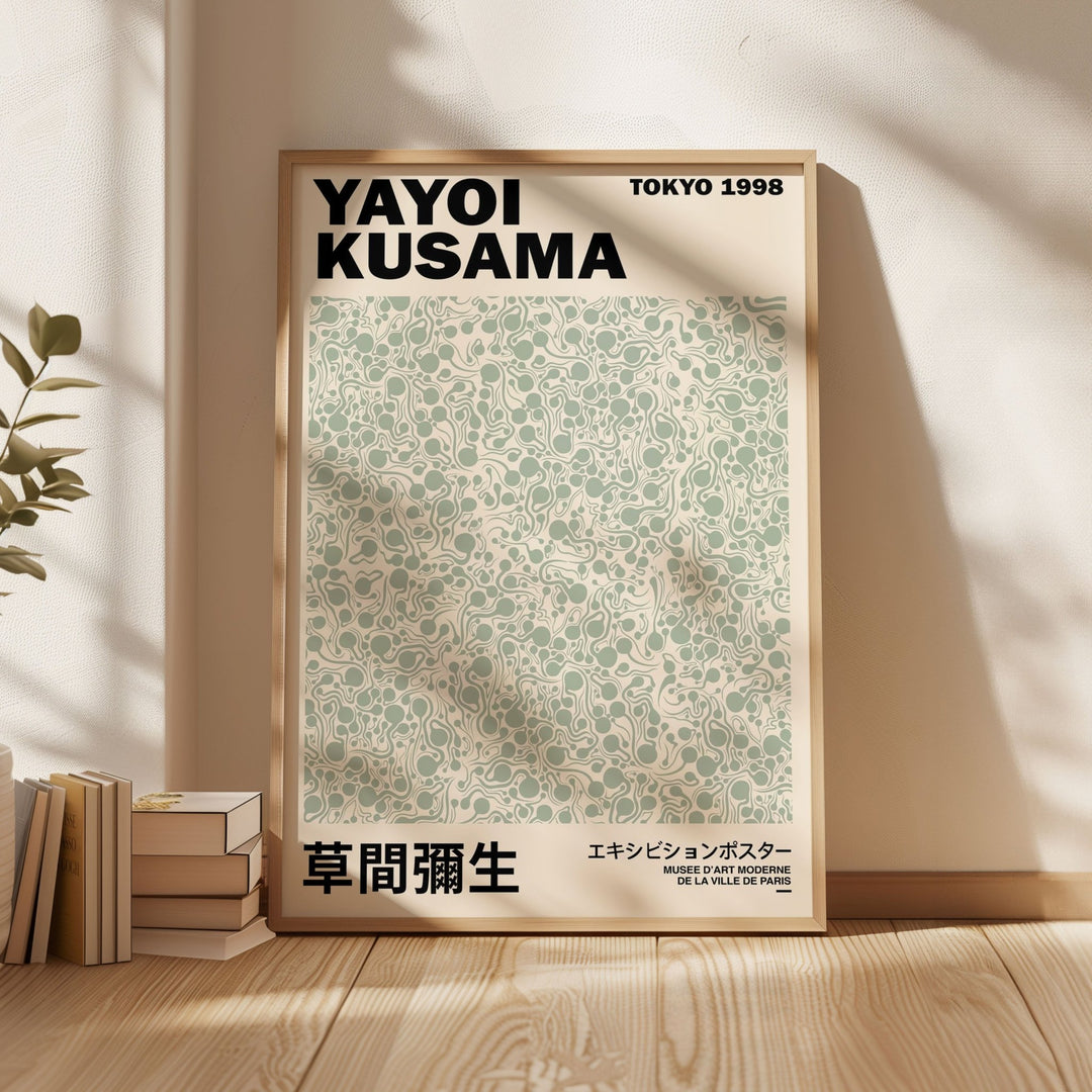 Green Infinity Dots Wall Prints by Yayoi Kusama - Style My Wall