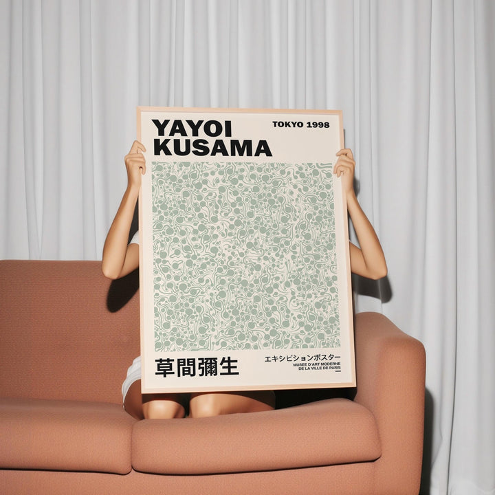 Green Infinity Dots Wall Prints by Yayoi Kusama - Style My Wall