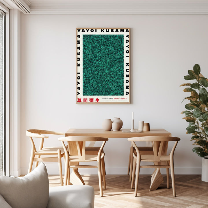 Green Infinity Nets Wall Frame by Yayoi Kusama - Style My Wall