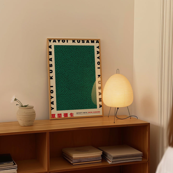 Green Infinity Nets Wall Frame by Yayoi Kusama - Style My Wall