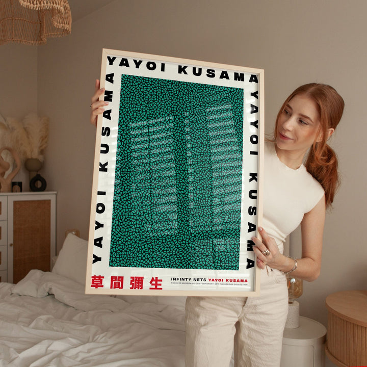 Green Infinity Nets Wall Frame by Yayoi Kusama - Style My Wall