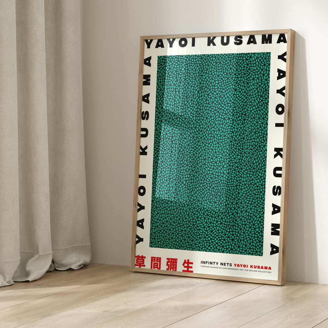 Green Infinity Nets Wall Frame by Yayoi Kusama - Style My Wall