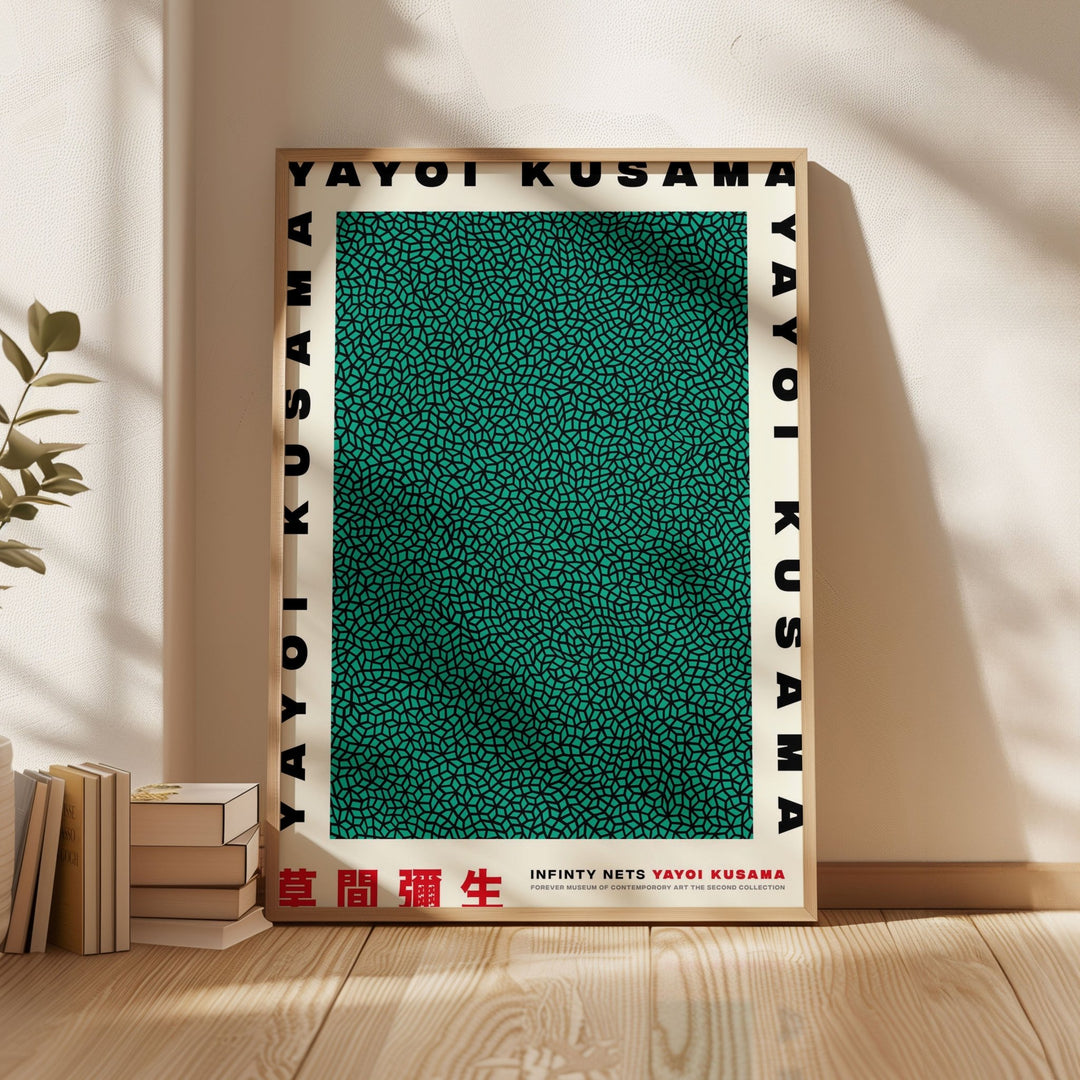 Green Infinity Nets Wall Frame by Yayoi Kusama - Style My Wall