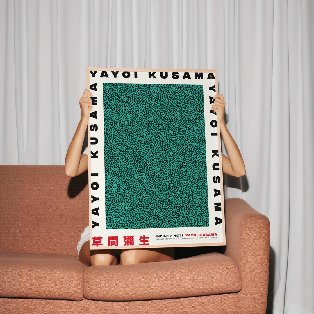 Green Infinity Nets Wall Frame by Yayoi Kusama - Style My Wall