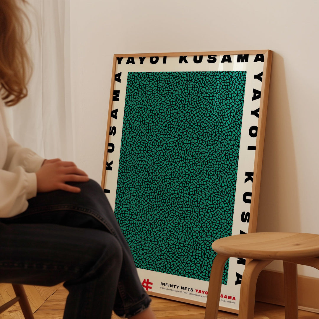 Green Infinity Nets Wall Frame by Yayoi Kusama - Style My Wall