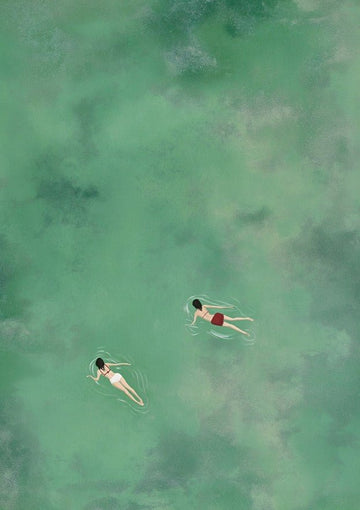 green ocean swimming -frame