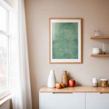 large wall art ocean green swimmers print
