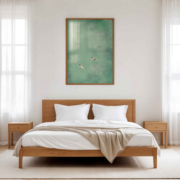 ocean green wall art coastal birds eye view wall print