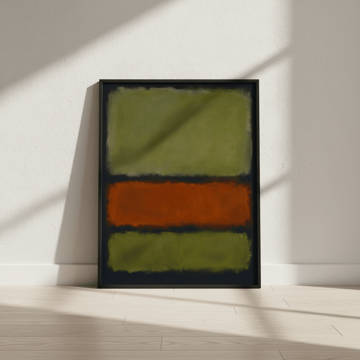 Green on Amber Mark Rothko Inspired Abstract Art wall - art - picture - poster