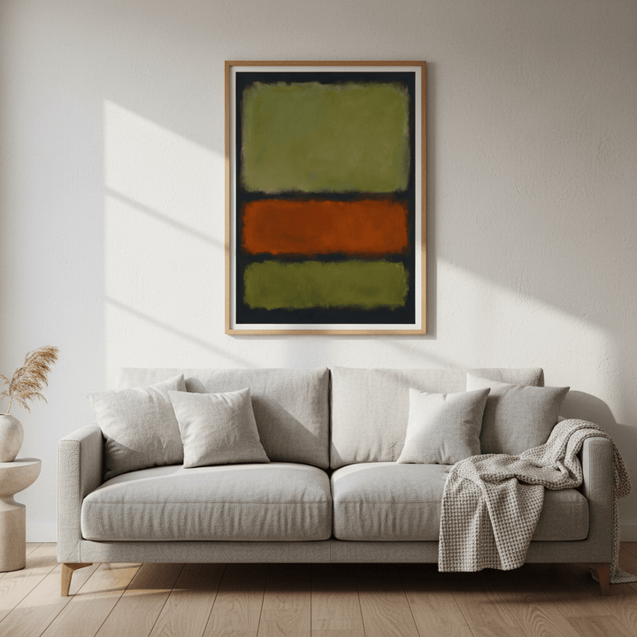 Green on Amber Mark Rothko Inspired Abstract Art wall - art - picture - poster