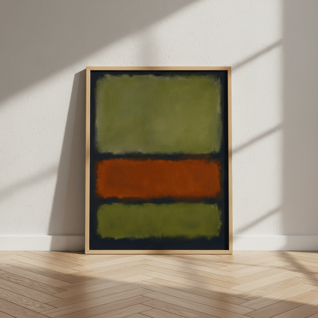 Green on Amber Mark Rothko Inspired Abstract Art wall - art - picture - poster