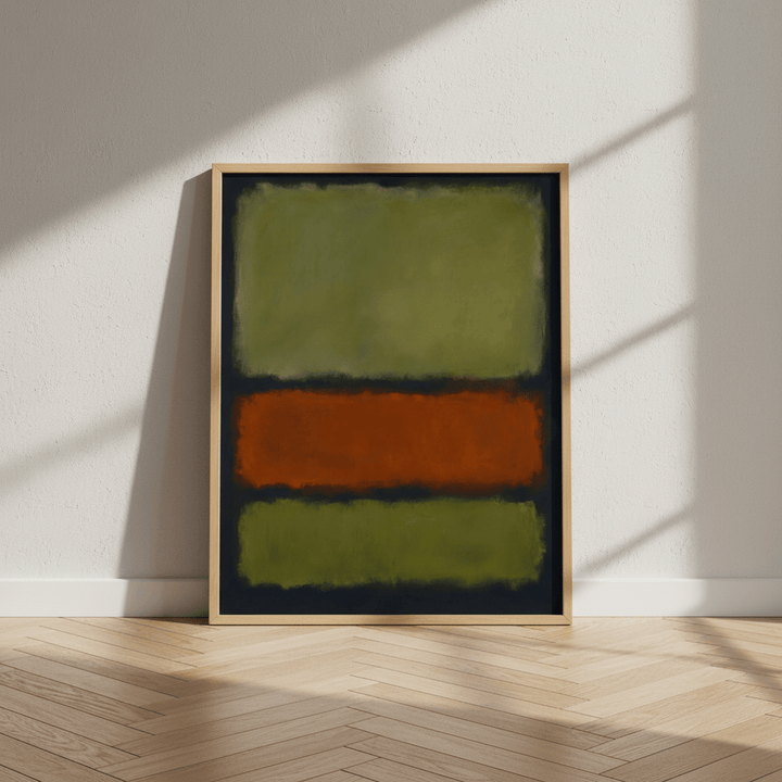 Green on Amber Mark Rothko Inspired Abstract Art wall - art - picture - poster