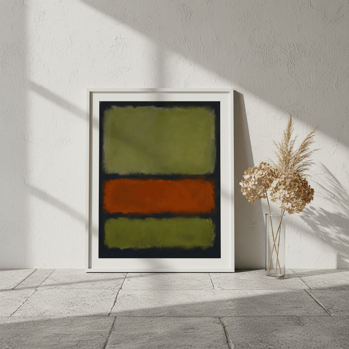 Green on Amber Mark Rothko Inspired Abstract Art wall - art - picture - poster