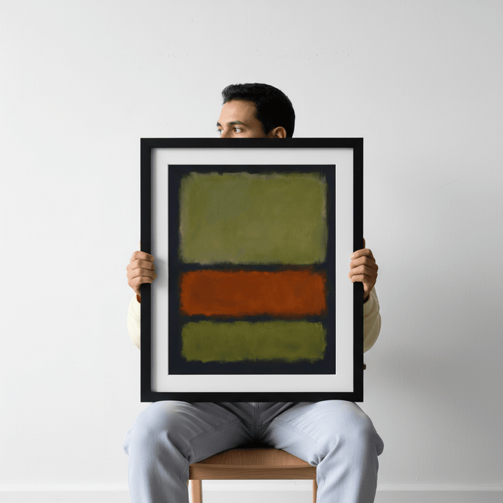 Green on Amber Mark Rothko Inspired Abstract Art wall - art - picture - poster