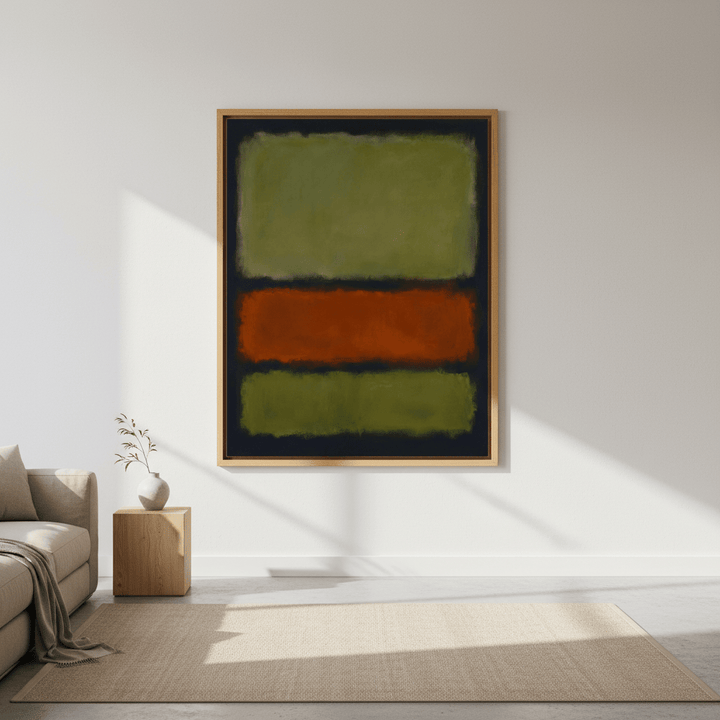 Green on Amber Mark Rothko Inspired Abstract Art wall - art - picture - poster