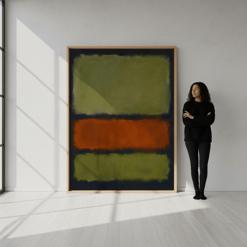 Green on Amber Mark Rothko Inspired Abstract Art wall - art - picture - poster