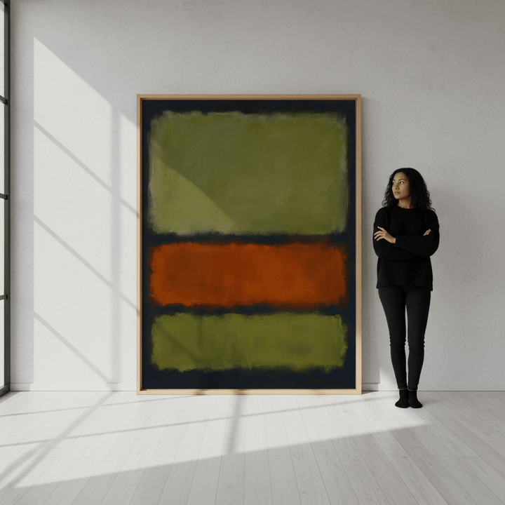 Green on Amber Mark Rothko Inspired Abstract Art wall - art - picture - poster