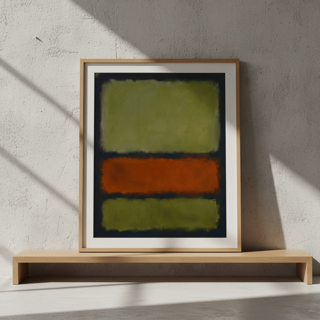 Green on Amber Mark Rothko Inspired Abstract Art wall - art - picture - poster