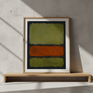 Green on Amber Mark Rothko Inspired Abstract Art wall - art - picture - poster